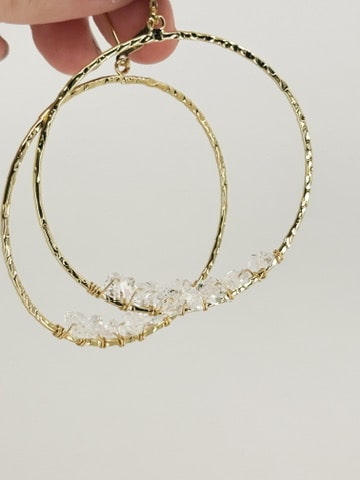 Celestial Herkimer Hoop Earrings