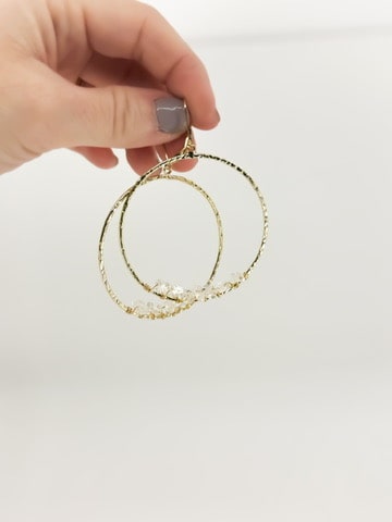 Celestial Herkimer Hoop Earrings