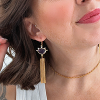 Enchanted Eye Amethyst Drop Earrings