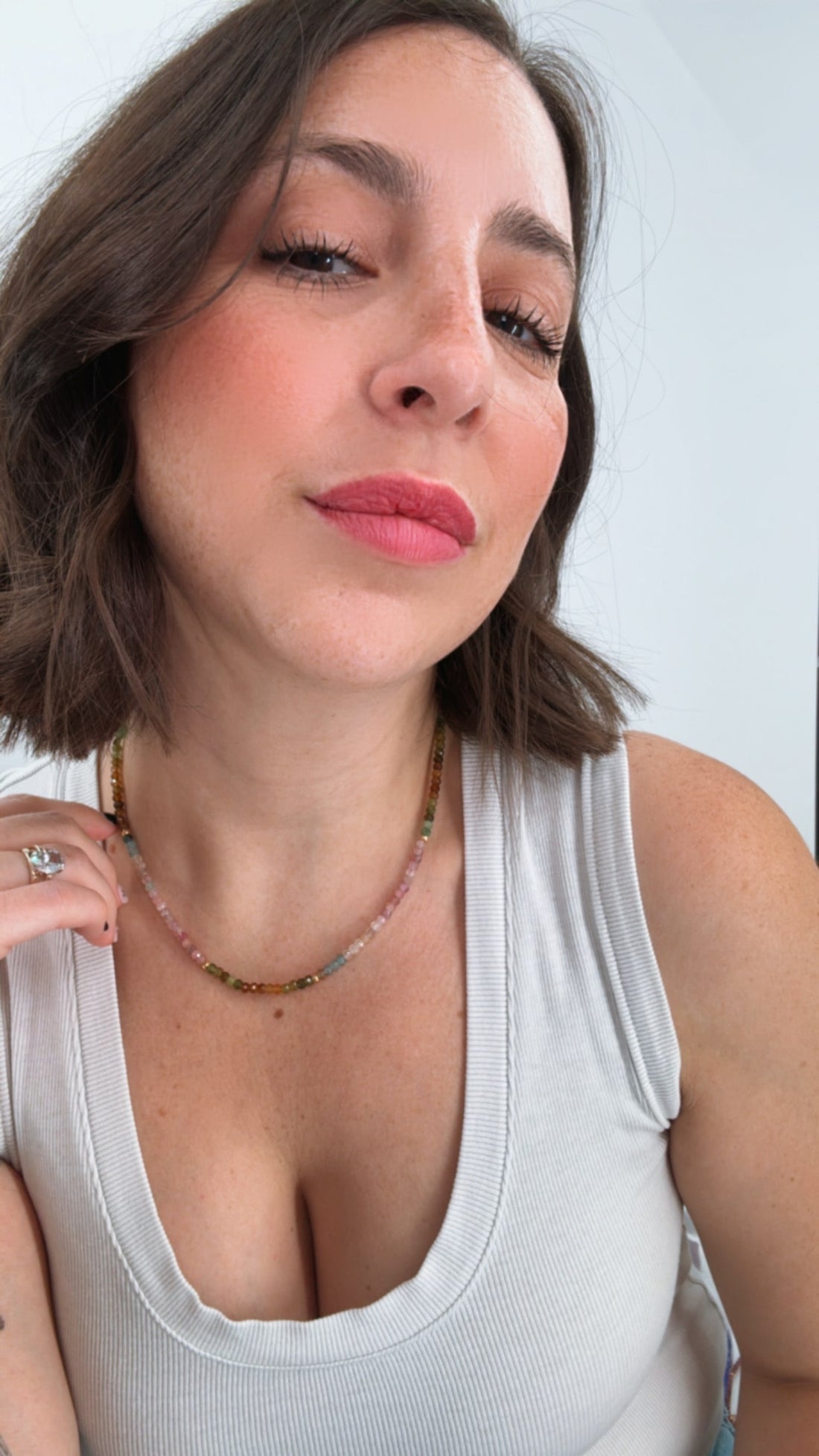 Rainbow Tourmaline Gemstone Choker