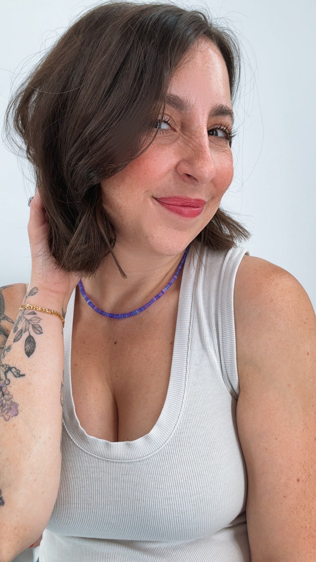 Purple Opal Gemstone Choker