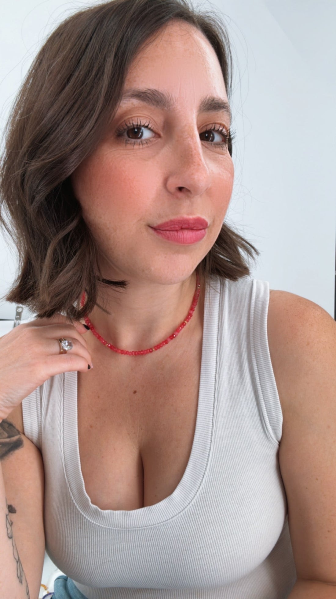 Pink Jade Gemstone Necklace