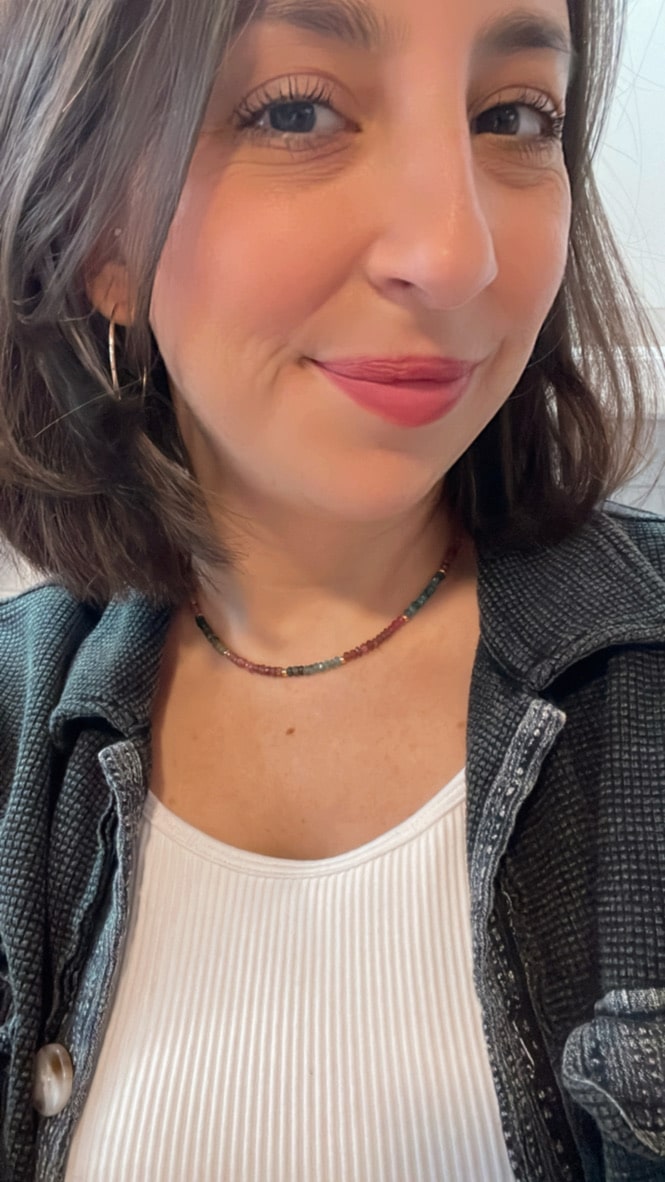 Rainbow Tourmaline Stud Necklace