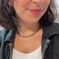 Rainbow Tourmaline Stud Necklace