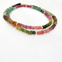 Rainbow Tourmaline Stud Necklace