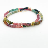 Rainbow Tourmaline Stud Necklace