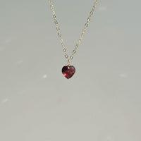Heartfire Dainty Garnet Necklace