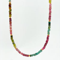 Rainbow Tourmaline Stud Necklace