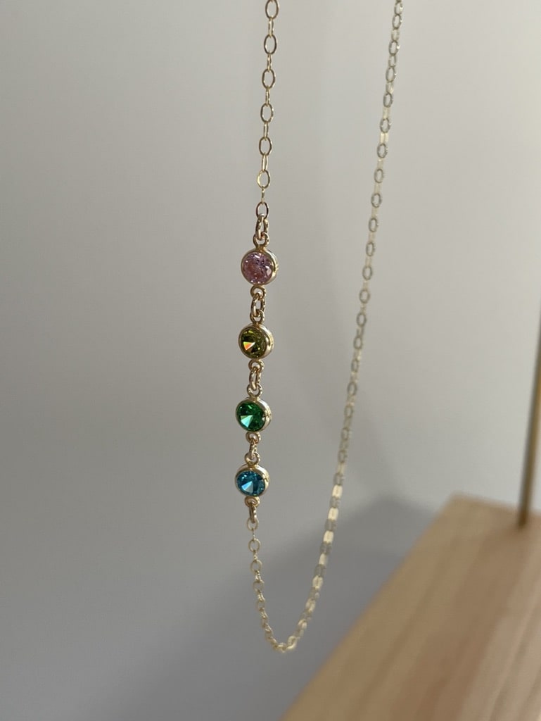Dainty Birthstone Connector Necklace