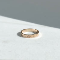 Engraved Birth Flower Ring