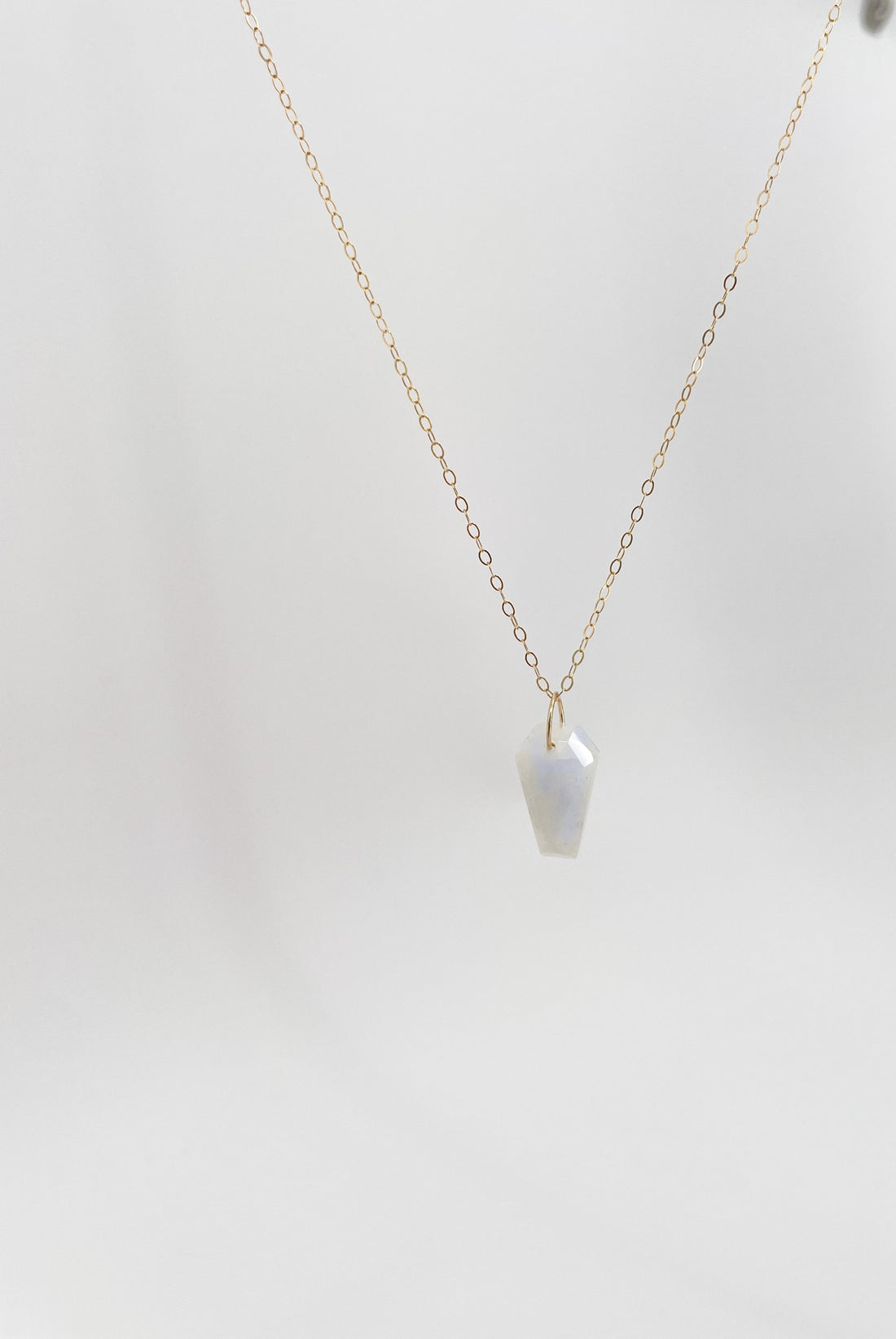 Moonlit Coffin Moonstone Necklace