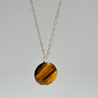 Strength Circle Tiger’s Eye Pendant Necklace