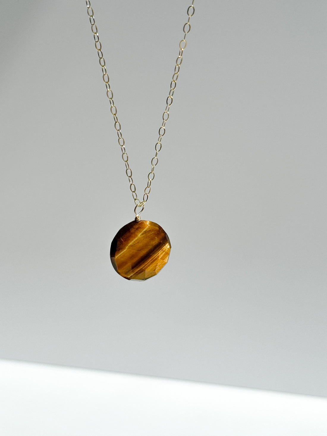 Strength Circle Tiger’s Eye Pendant Necklace