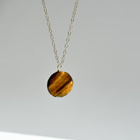 Strength Circle Tiger’s Eye Pendant Necklace