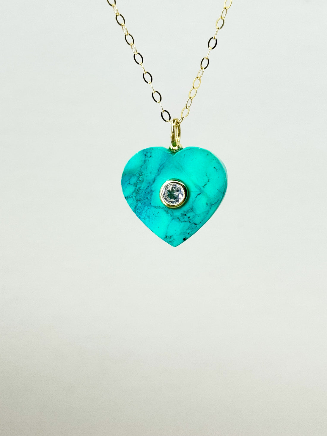 Heart of Earth Turquoise & Diamond Quartz Necklace
