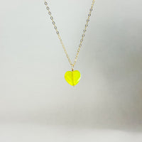 Neon Love – Neon Green Jade Heart Necklace