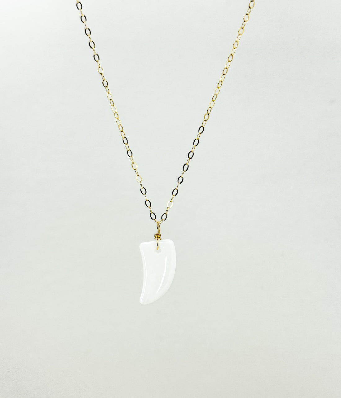 SOS White Mother of Pearl Claw Necklace