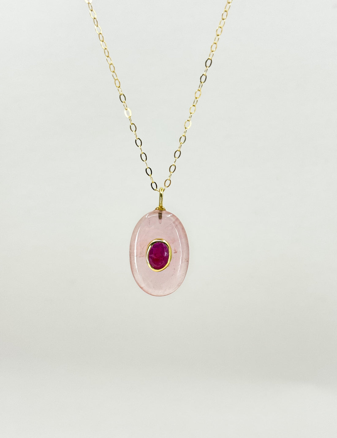 Love’s Light Rose Quartz & Pink Topaz Necklace