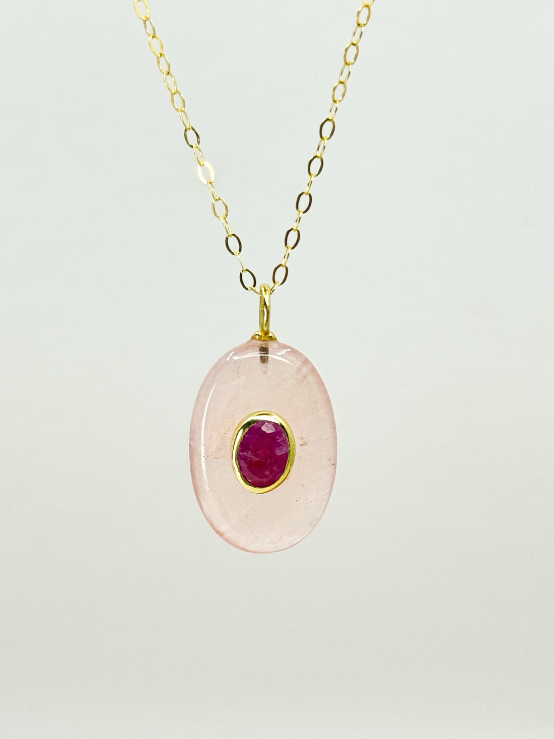 Love’s Light Rose Quartz & Pink Topaz Necklace