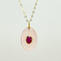Love’s Light Rose Quartz & Pink Topaz Necklace