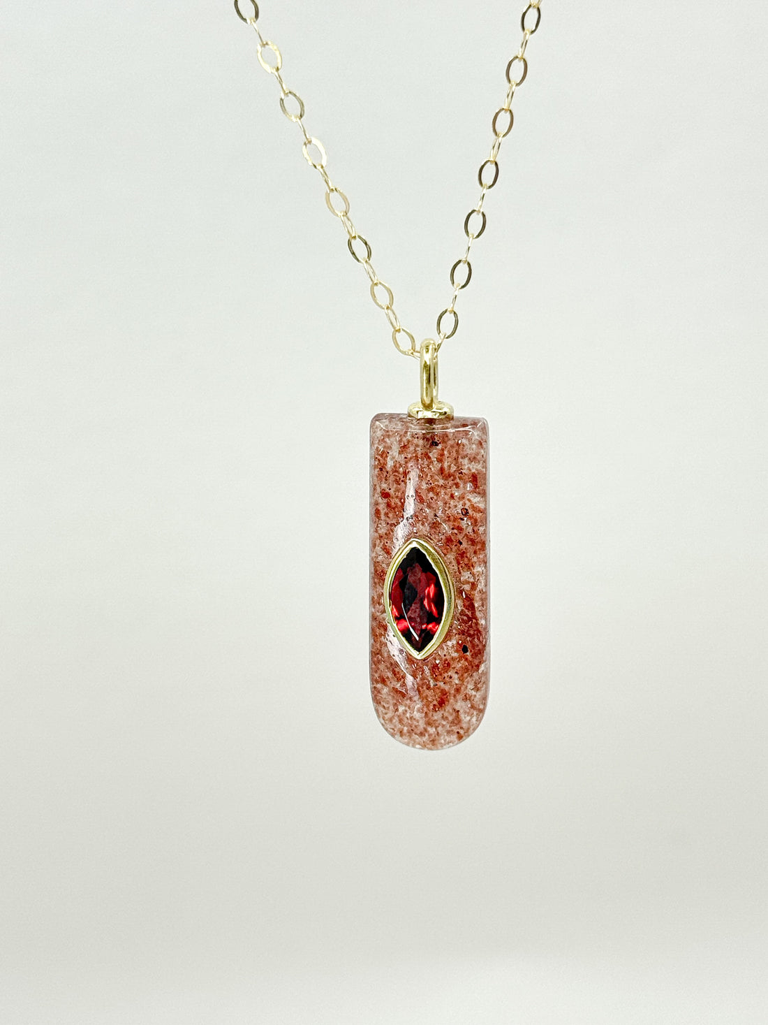 Strawberry Kisses: Strawberry Quartz & Red Garnet Necklace