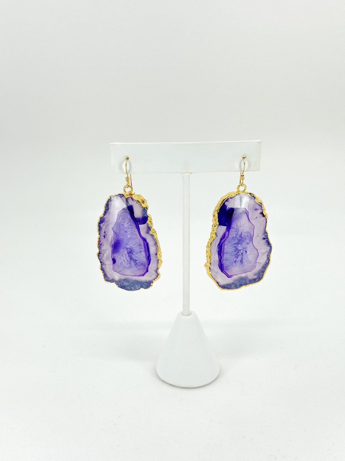 Amethyst Veil Druzy Agate Earrings