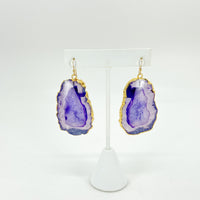 Amethyst Veil Druzy Agate Earrings
