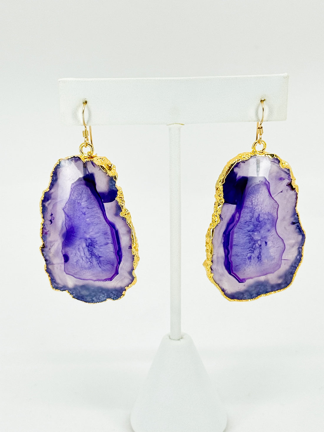 Amethyst Veil Druzy Agate Earrings