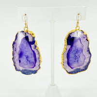 Amethyst Veil Druzy Agate Earrings