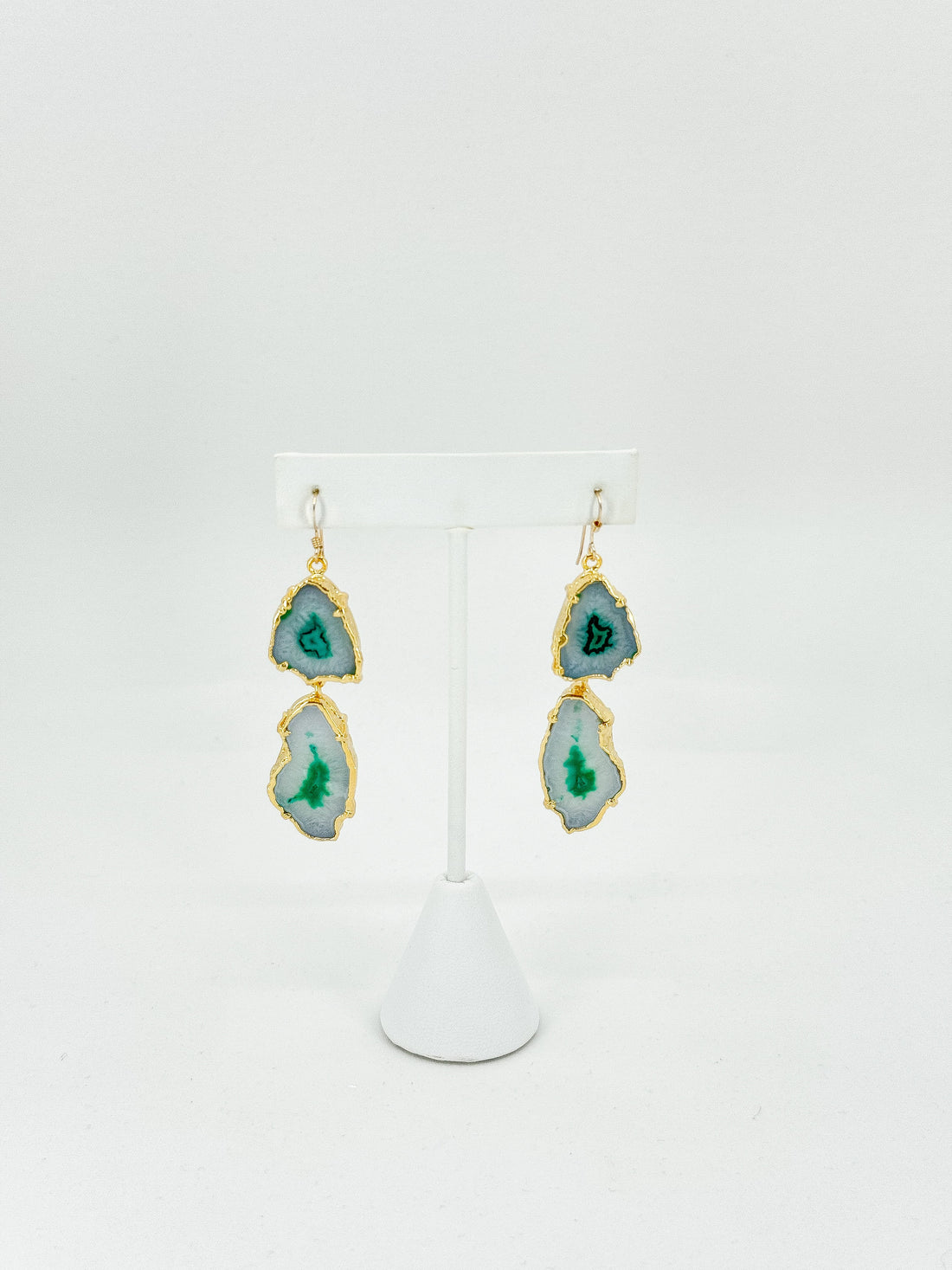 Emerald Cascade Druzy Agate Earrings