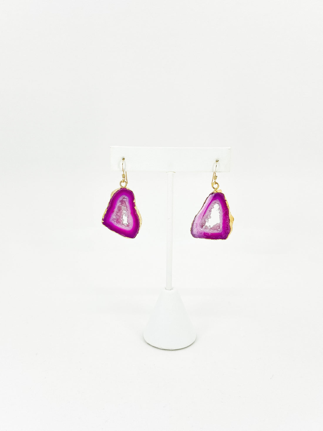 Cotton Candy Sparkle Druzy Agate Earrings