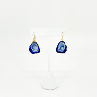 Stardust Blue Druzy Agate Earrings