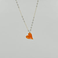 Quiet Flame Carnelian Heart Necklace