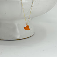 Quiet Flame Carnelian Heart Necklace
