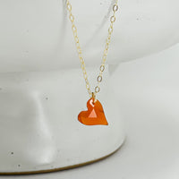 Quiet Flame Carnelian Heart Necklace
