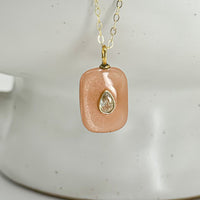 Gold Hour Peach Moonstone Necklace