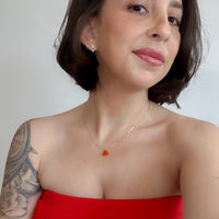 Quiet Flame Carnelian Heart Necklace