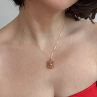 Gold Hour Peach Moonstone Necklace
