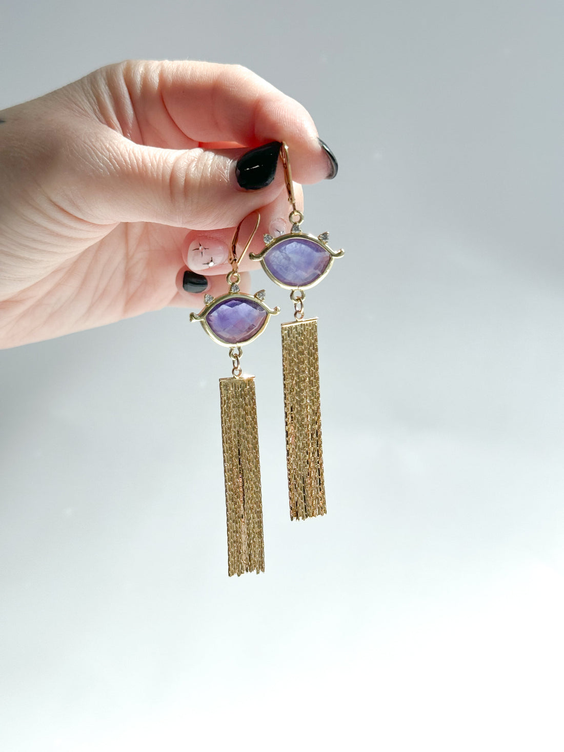 Enchanted Eye Amethyst Drop Earrings