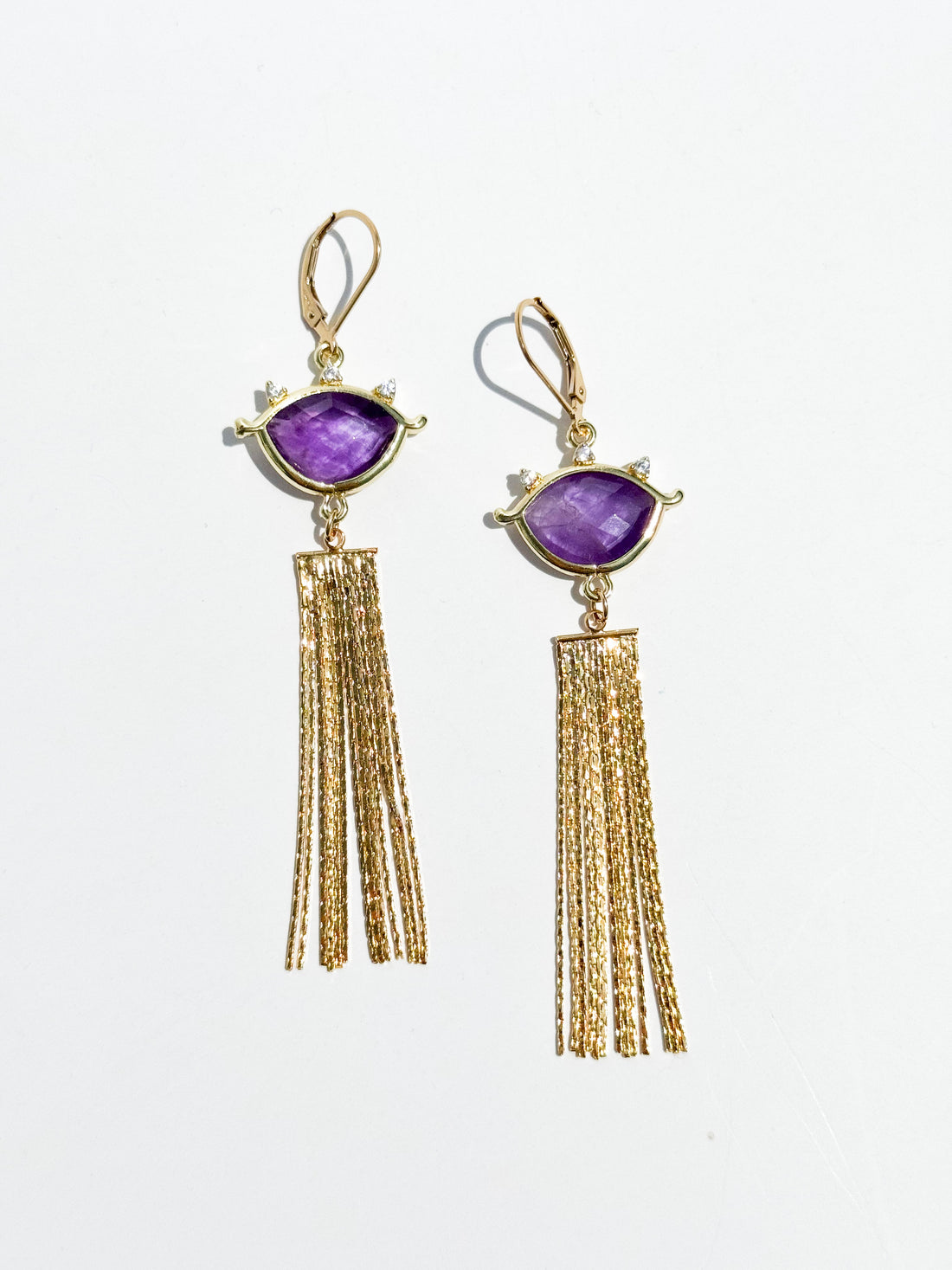 Enchanted Eye Amethyst Drop Earrings