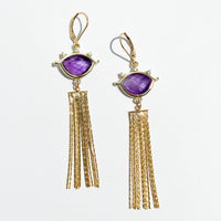 Enchanted Eye Amethyst Drop Earrings