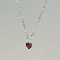 Heartfire Dainty Garnet Necklace