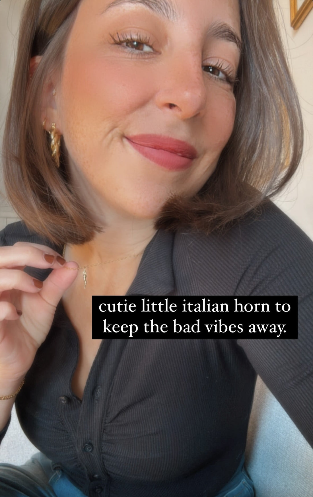 Dainty Italian Horn Necklace