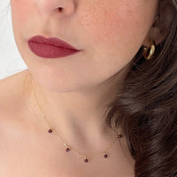 Dainty Garnet Shaker Necklace
