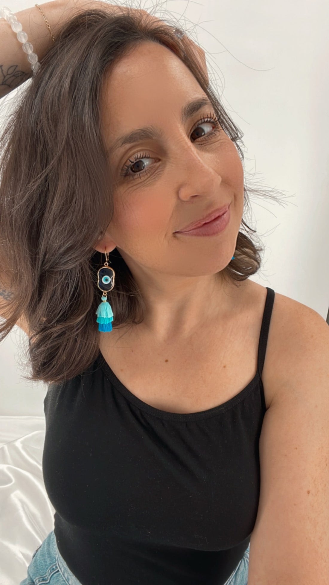 Evil Eye Tassel Earrings