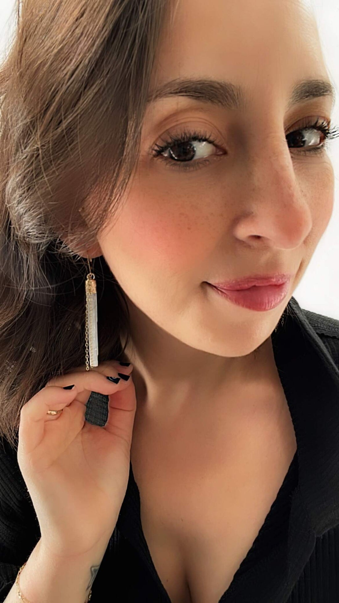Divine Light Selenite Earrings