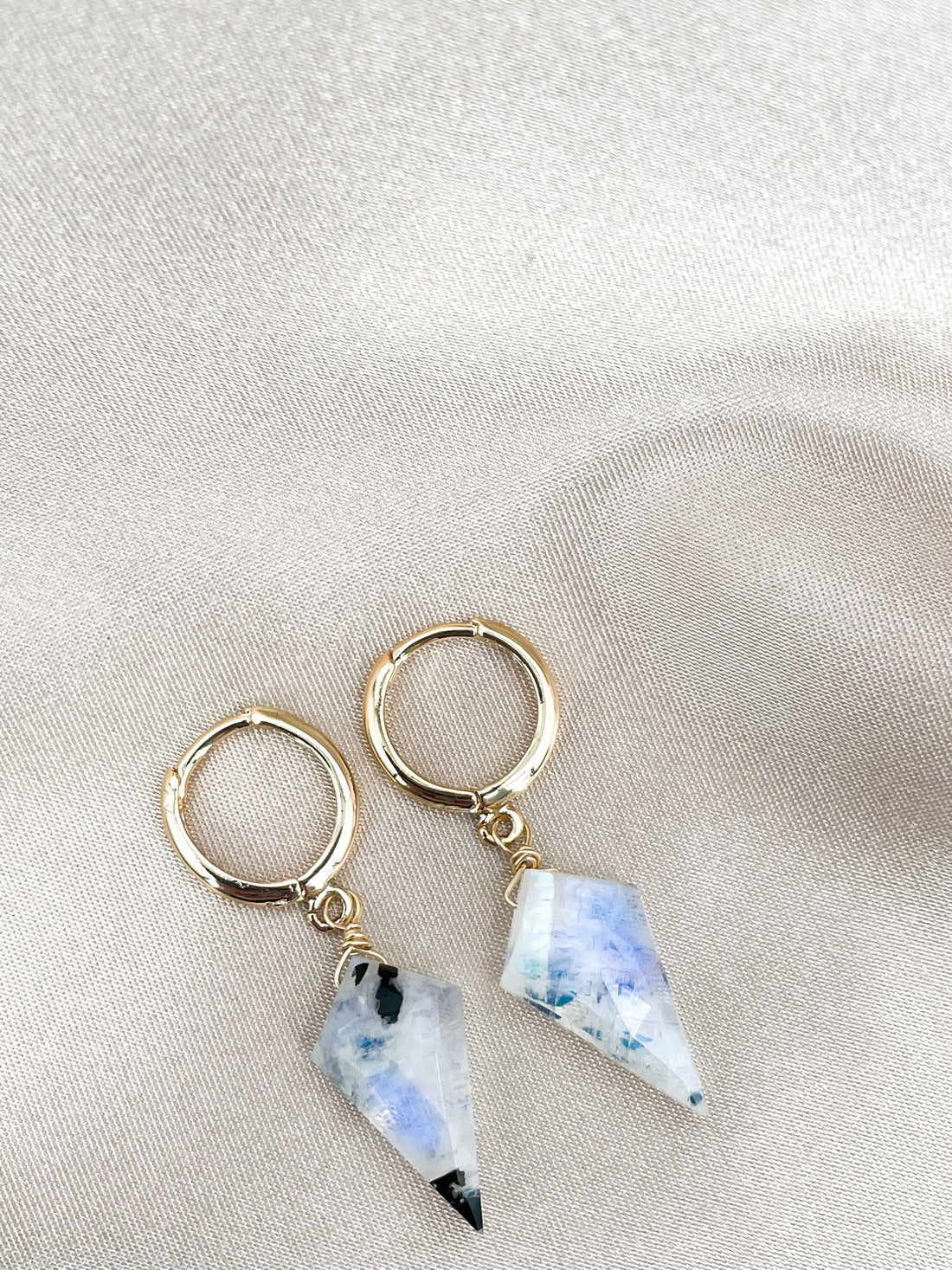 Rainbow Moonstone Huggies