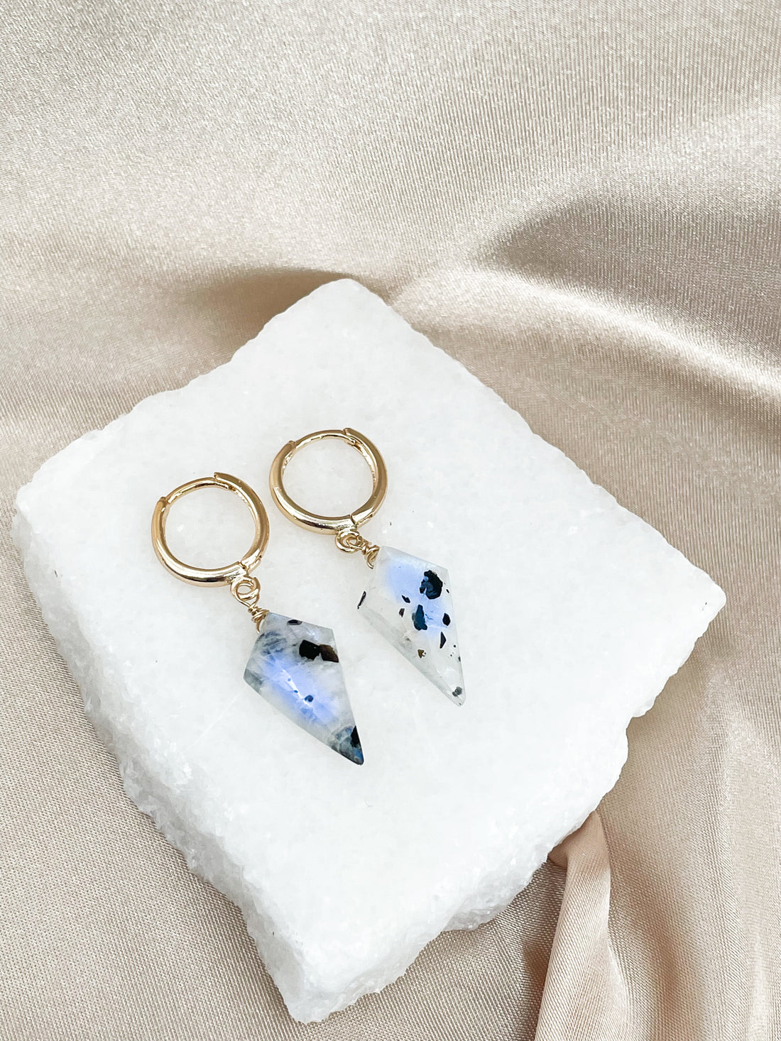 Rainbow Moonstone Huggies