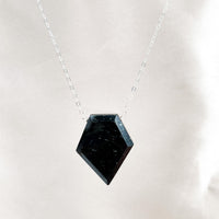 Black Tourmaline Shield Necklace