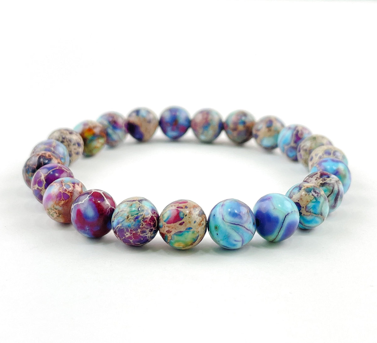 Inspiring Love Heart factory Healing Gemstone Galaxy Sea Sediment Balance Bracelet